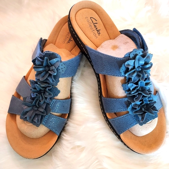 Brinkley Flora Clarks Brinkley Athol Flip Flops Clarks Shoes Blue